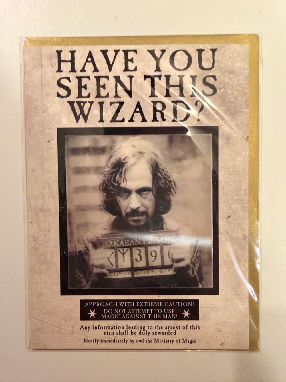 Sirius Black Wanted Poster Lenticular Card & Envelope
